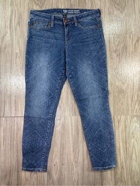 Gap Size 6/28 Legging Skimmer Jeans Crop Ankle Stretch All Over Print Cute Denim